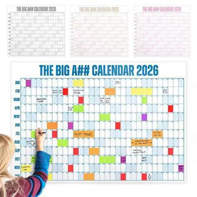 Bigass Calendar 2026 Full-Year Wall Calendar,Large Wall Planner, Dry Erase