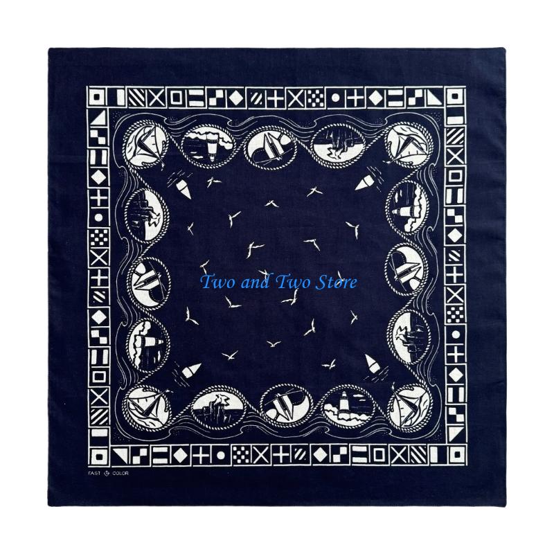 HX6F Soft Vintage Styles Bandana Cotton Scarf Multipurpose Fashion Neck Accessory