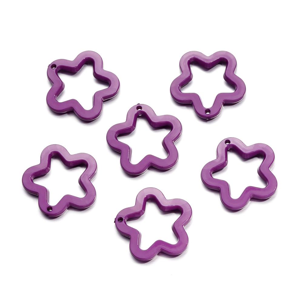 10Pcs/Lot Colorful Acrylic Five-Pointed Star Loose Pendent For DIY Necklace Bracelet Jewelry Making Accessories Supplies