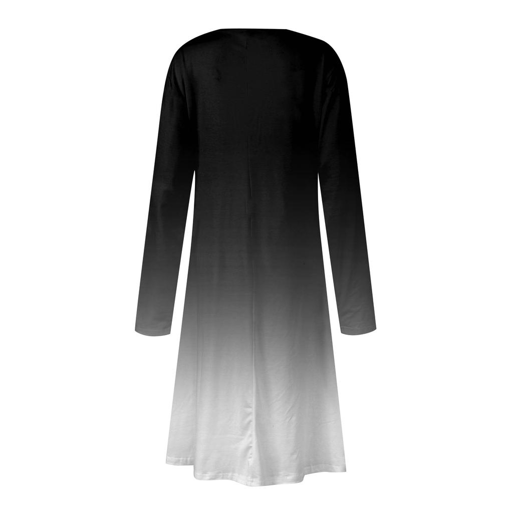 Damemote Uformelt trykt rundhalset genser Slimfitt langermet kjole