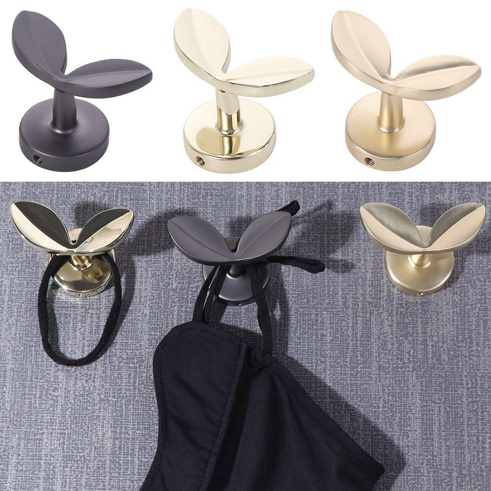 Easy Install Leaf Clothes Hook Elegant Hanging Storage Rack Creative Door Clothes Hook  Porch