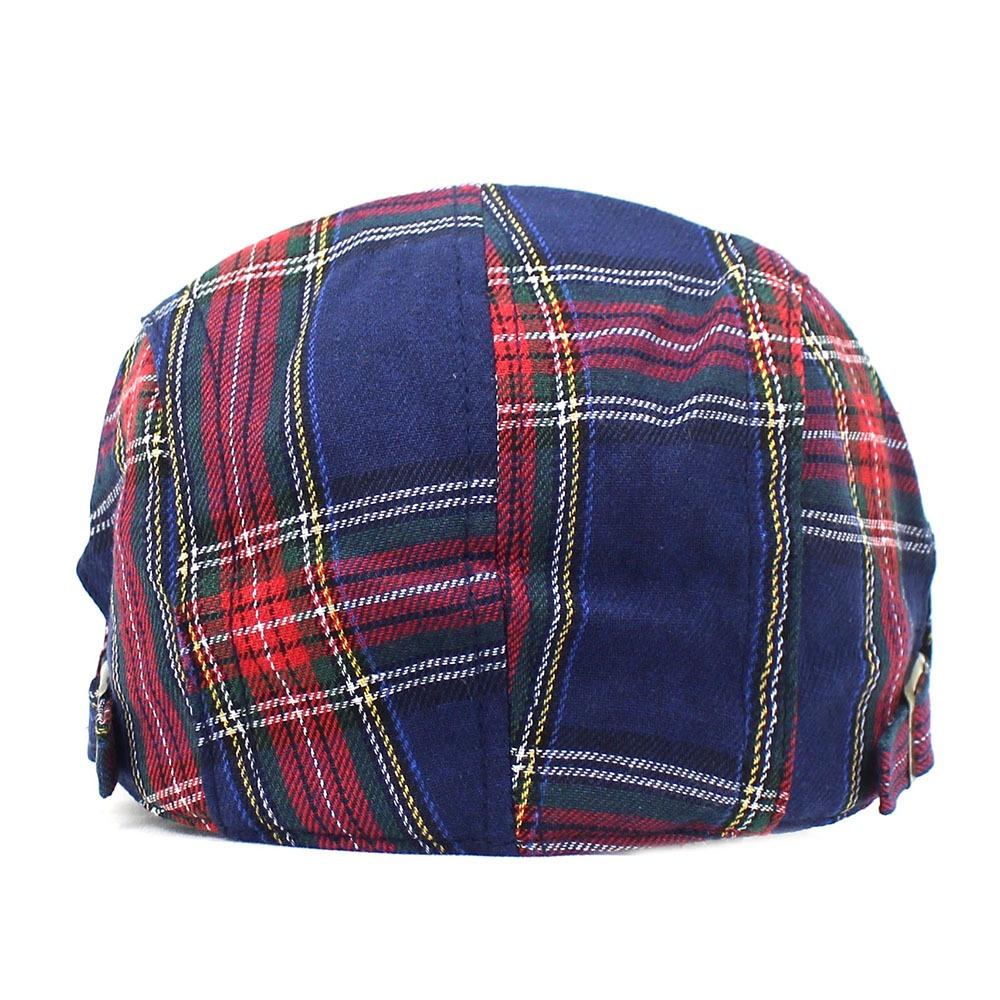 Short Brim Plaid Beret Cap Cotton Women Artist Hat Simple Cloth Painter Cap  Party