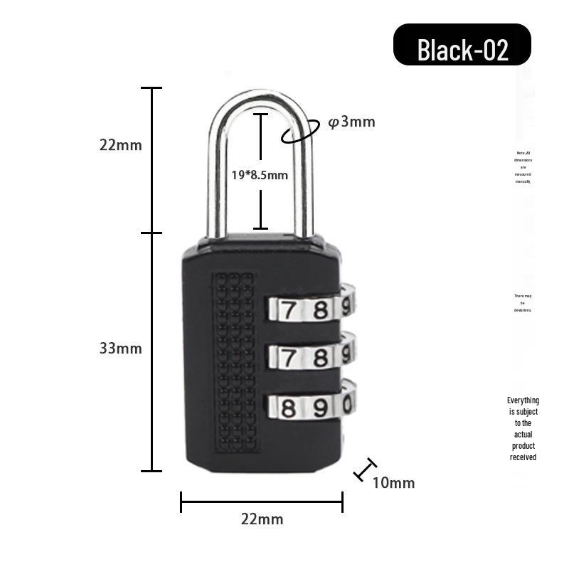 In-Stock Black Zinc Alloy Digital Combination Padlock: Sturdy, Anti-Theft, Safe for Gym and Luggage.
