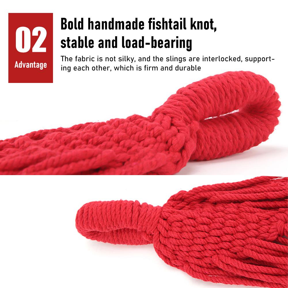 Camping Thickened Durable Fabric Canvas Hammocks Swing with Tree Ropes Anti Rollover Striped Hanging Chair Hammocks