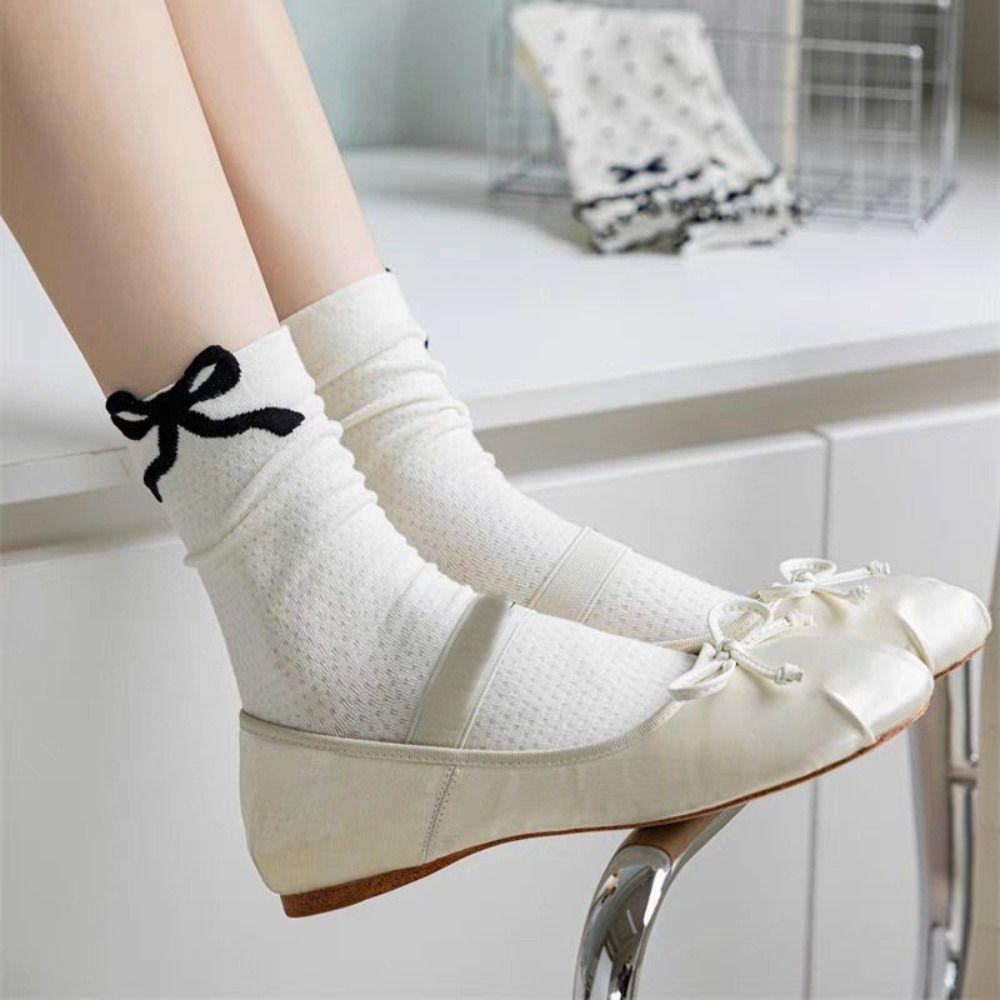 Spring Summer Bowknot Socks Y2K Sweet Stockings New Long Socks