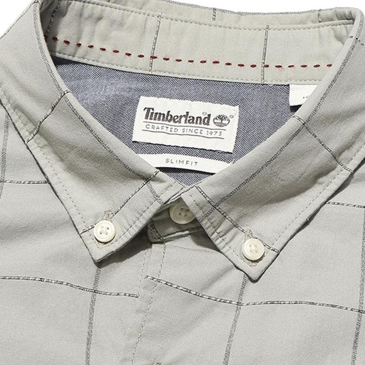 Timberland Fancy Yarn Check Pattern Long Sleeve Shirt Men Shirts Gray A2219-Y25