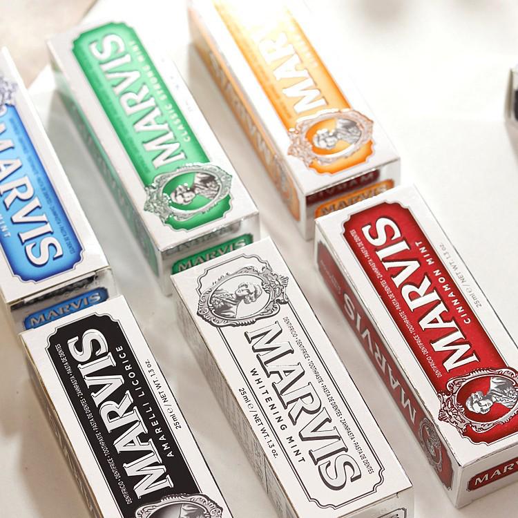 Jasmínová mátová zubní pasta pro svěží dech Dárková krabička - Itálie Mars Bright White 25ml vzorek