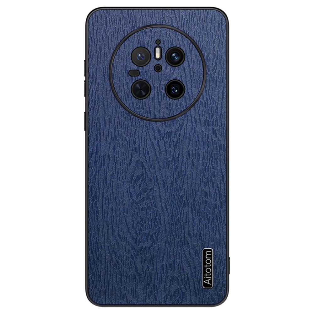 

Чехол для Huawei Mate 70, текстура дерева, покрытие из ПУ кожи, ПК+ТПУ чехол для телефона Blue