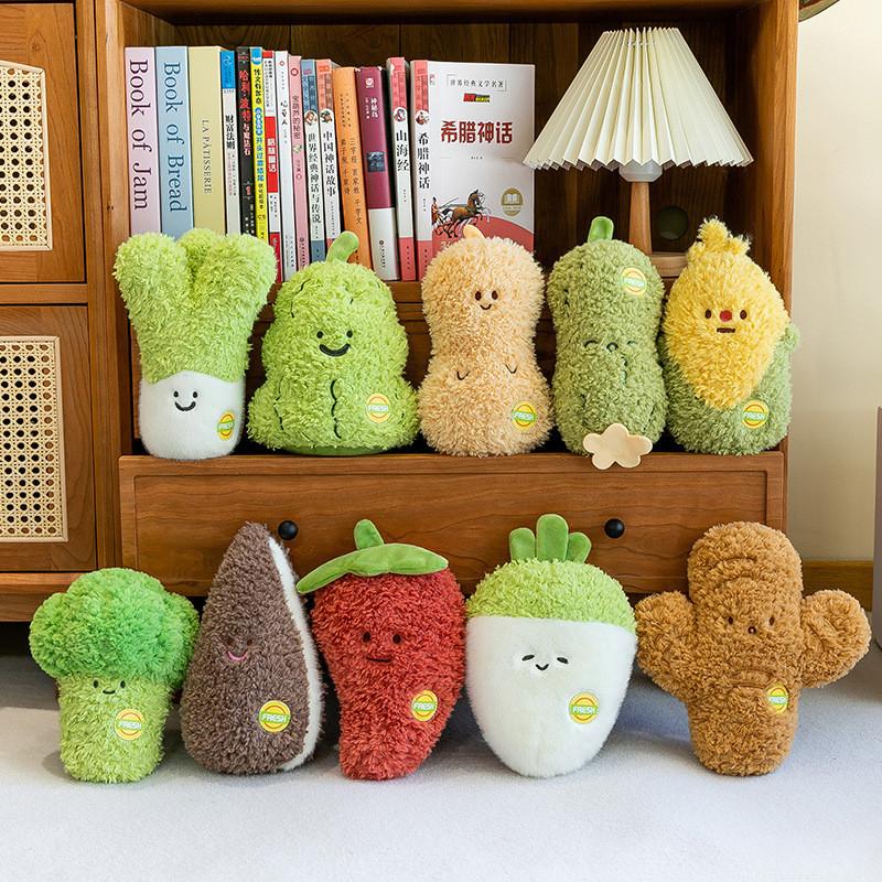 Soft Fruit Realistic Veggie Plushies Coral Fleece Stuffed Playroom Gift Decor