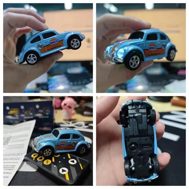 Retro Alloy Beetle Toy 1:64 Mini Car 2.4G Remote Control Long Battery Life Wireless Car Kids Gift Ideal For Home And Outdoor Toy