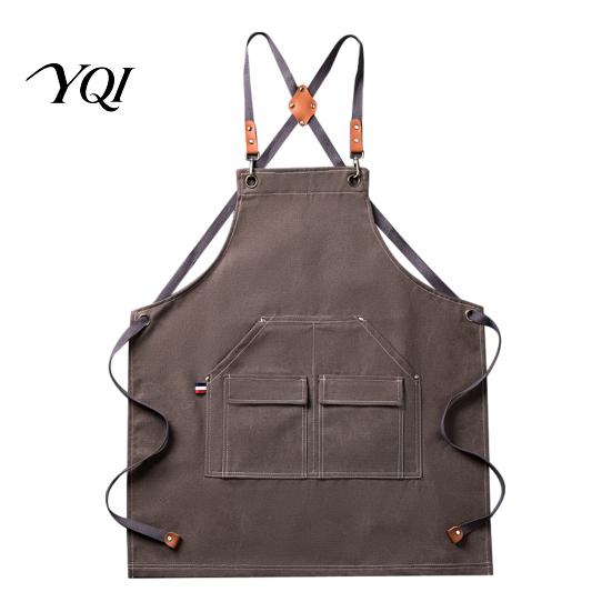 Easy Clean Apron Waterproof Kitchen with Pockets, Chef Cooking for Men Women, Oil Resistant Cross Back Work Barista, Gardening, Painting Craft