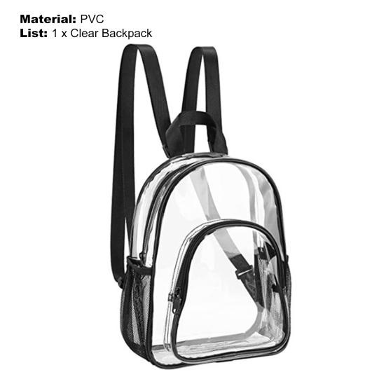 Student Backpack Transparent See Through Large Capacity Smooth Zipper PVC School Bag for School