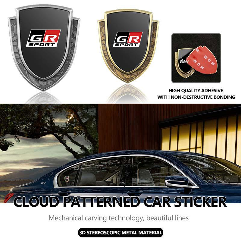 Car Styling 3D Shield Metal Emblem Badge Sticker Decoration CXJHS7 Decal For Toyota CHR Land Cruiser RAV4 Camry Fortuner Venza