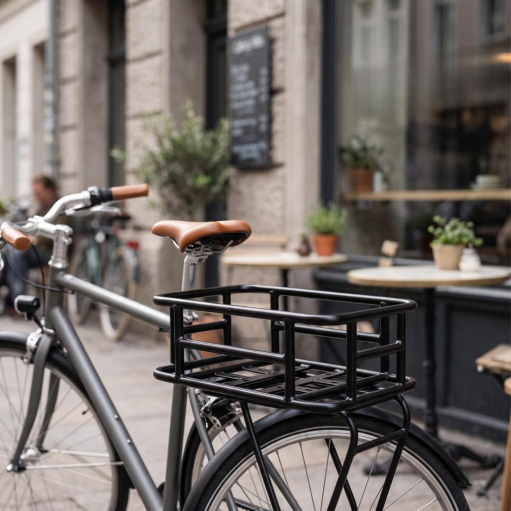 Rear Cycle Basket with Liner Long-Lasting for Daily Commuting