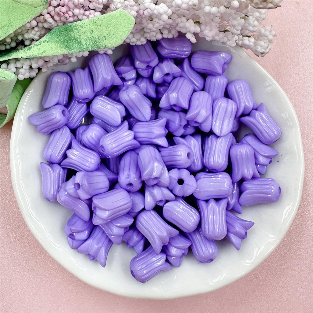 Jewelry Accessories 7.5*9.6mm Advanced Flowers 100PCS Necklace Loose Beads DIY Acrylic Fashion For Jewelry Making Bracelets Tulip Accessories