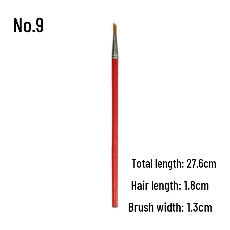 Red Handle Nylon Bristle Brush for Oil, Watercolor, and Acrylic Painting