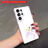 2DFlat Samsung Phone Case Cute Duck In Purple Hoodie Winking Peace Sign Applicable To Galaxy S23 S24 S25ULTRA S26 A12 A14 A15 A16 A54 A55