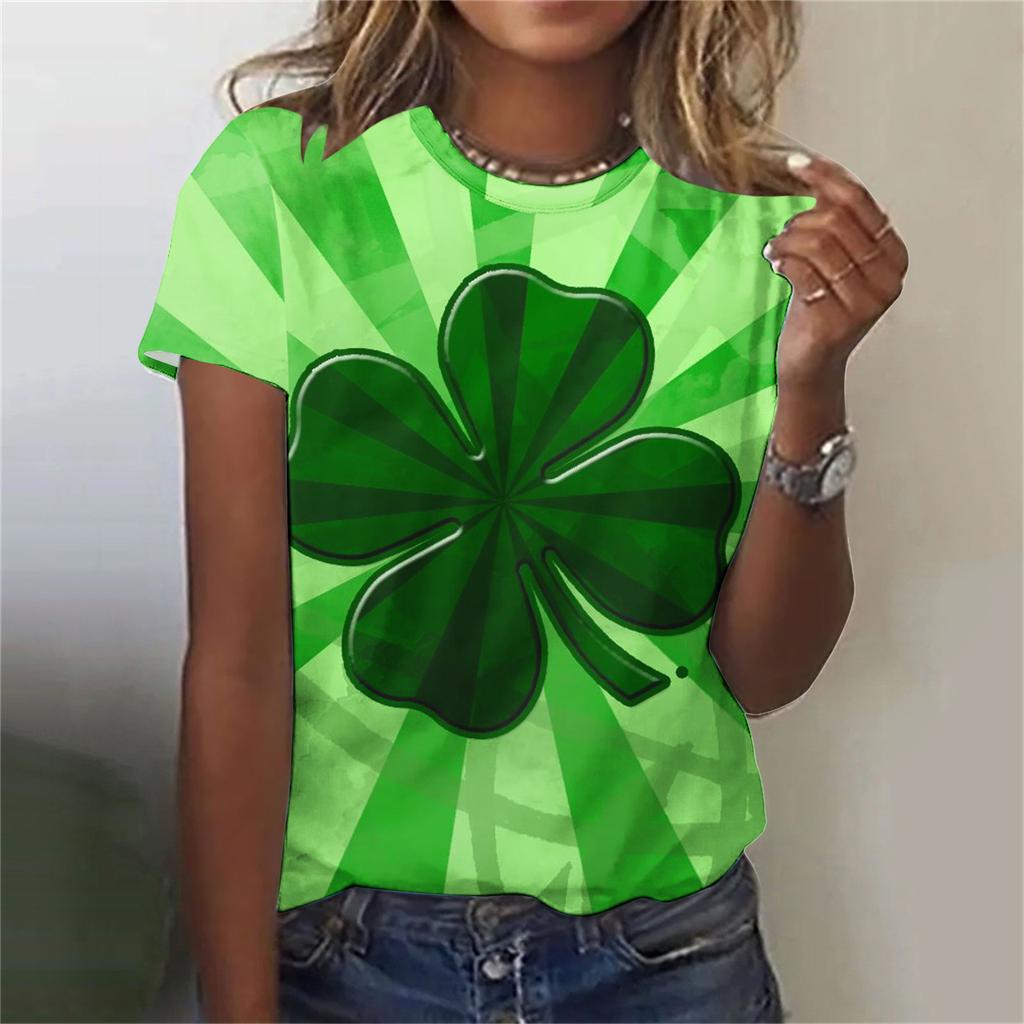 Women's T-shirt 3D Pattern Printed Casual Short Sleeved O-Neck Top Fashionable Street Women's Clothing