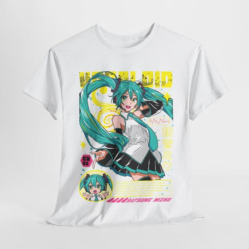 Hatsune Miku Virtual Idol T-Shirt, Unisex Vocaloid Fan Streetwear Tee, 100% Cotton Casual Short Sleeve Top