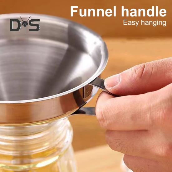 Stainless Steel Filter Funnel 11/13/15cm Food-Grade Metal Filling Funnels for Liquids Dry Ingredients Spices Powders High Heat Resistant Kitchen