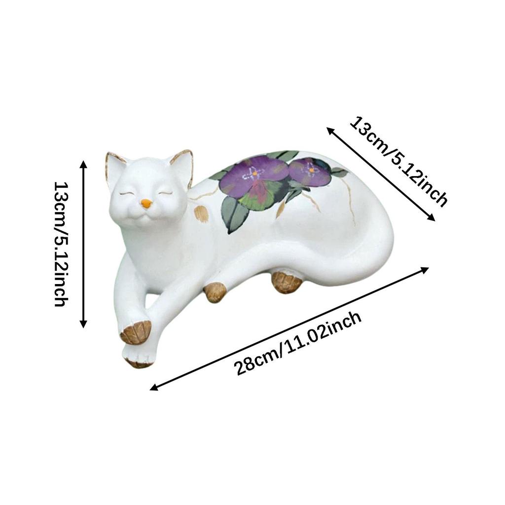 Cat Figurine Resin Crafts Living Room Lifelike Cabinet Desk Home Bookshelf Animals Sculpture Garden Ornament Decorative Statue