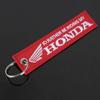 Motorcycle Embroidery Keychain Keyring For Honda Jazz Fit Avancier Crv Accord Pilot City Prelude Mugen Power XR-V CB400 CB650 RA4