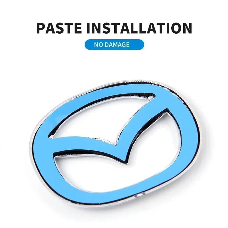 Adesivo Metálico para Centro de Volante de Carro Para Mazda Axela 323 CX5 CX3 CX6 RX7 MX5 CX9 CX7 CX9 Emblemas Decoração Interior