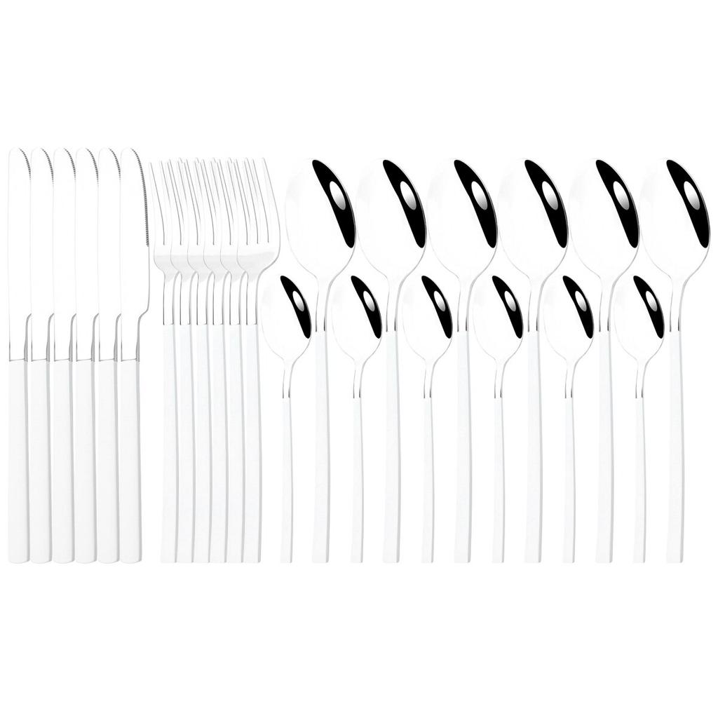 Set de tacâmuri din oțel inoxidabil cu oglindă, 24 buc, cuțit furculiță, lingură, veselă de masă, tacâmuri din oțel inoxidabil, set de argintărie pentru bucătărie