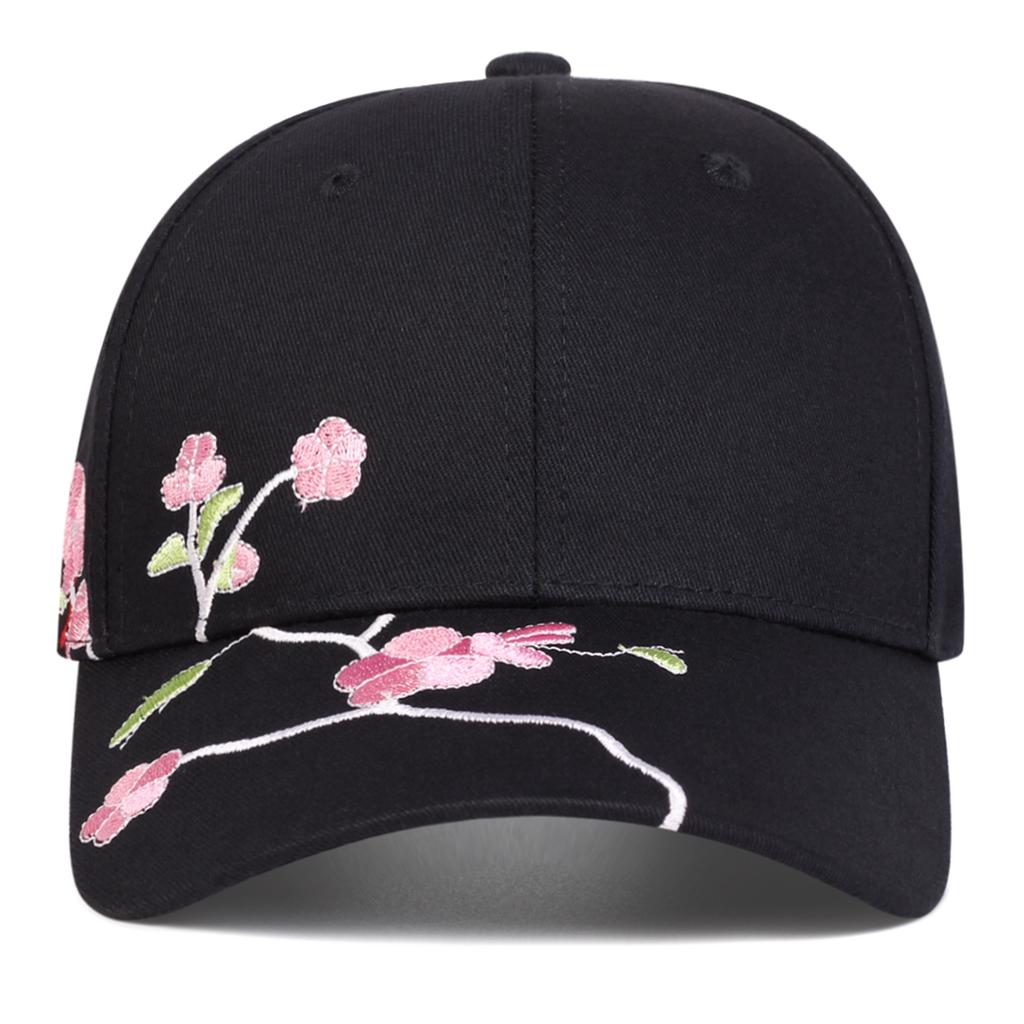 Verstellbare Baseballkappe mit Sakura-Stickerei für Golf, Outdoor-Freizeit, Reisen, Frühling, Herbst, Unisex