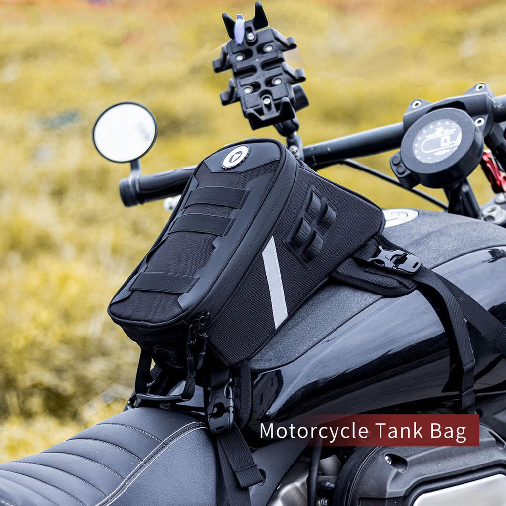 New Motorcycle Fuel Tank Bag Mobile Phone Navigation Tank Multifunctional Small Oil Reservoit Package with Rain Cover Accessorie