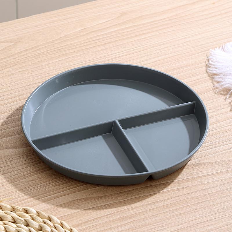 Fat Loss Portion Control Plate: Three-Compartment, Drop-Proof Wheat Straw Design, Color-Coded for Efficient Meal Planning.