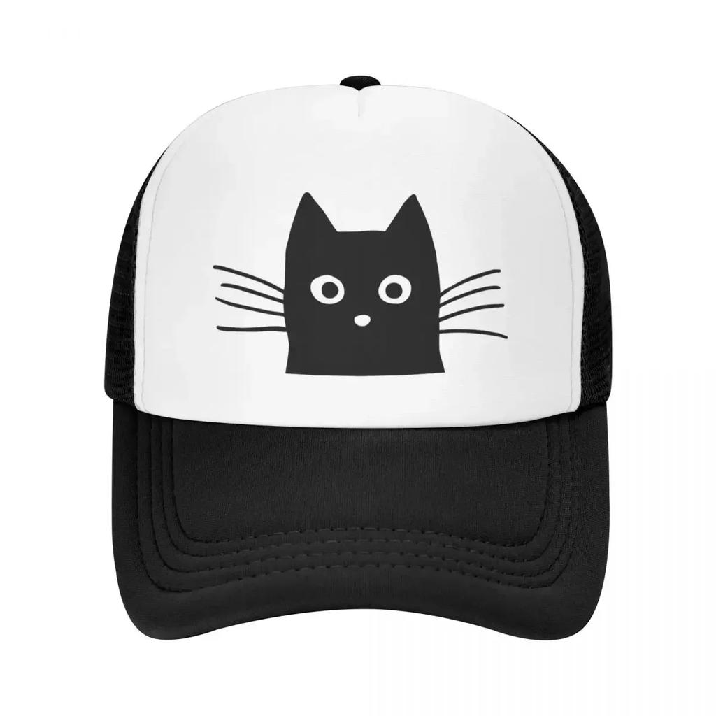 Black Cat Face Baseball Cap summer hat Anime Military Cap Unisex Unisexs Womens