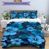 3pcs Blue Floral Print Bedding Set, Ideal for Home Use, Suitable for Bedroom Decor (1*Duvet Cover + 1/2*Pillowcases, No Core) yy250821175