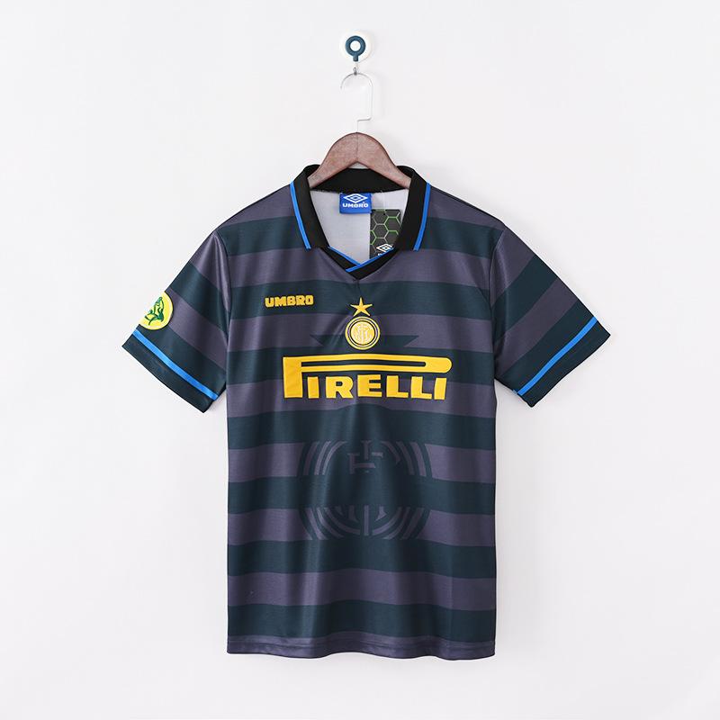 0910 Inter Retro Full Series Jersey, Champions League Home and Away Long-sleeved Football Jersey, Commemorative Print Jersey