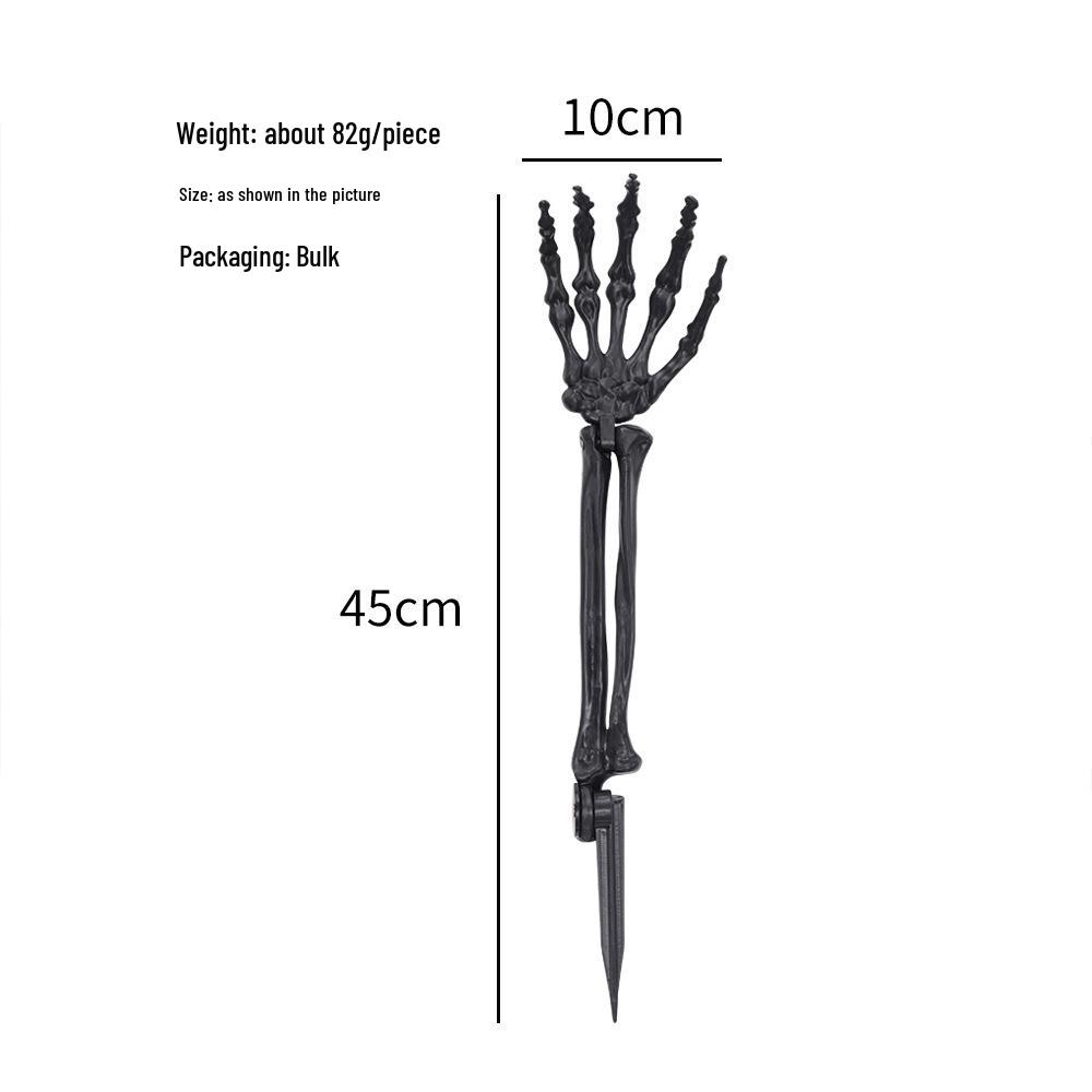 Halloween Skull & Skeleton Stake Set: 3-Piece Hand Bones & Head Decoration for Festive Props