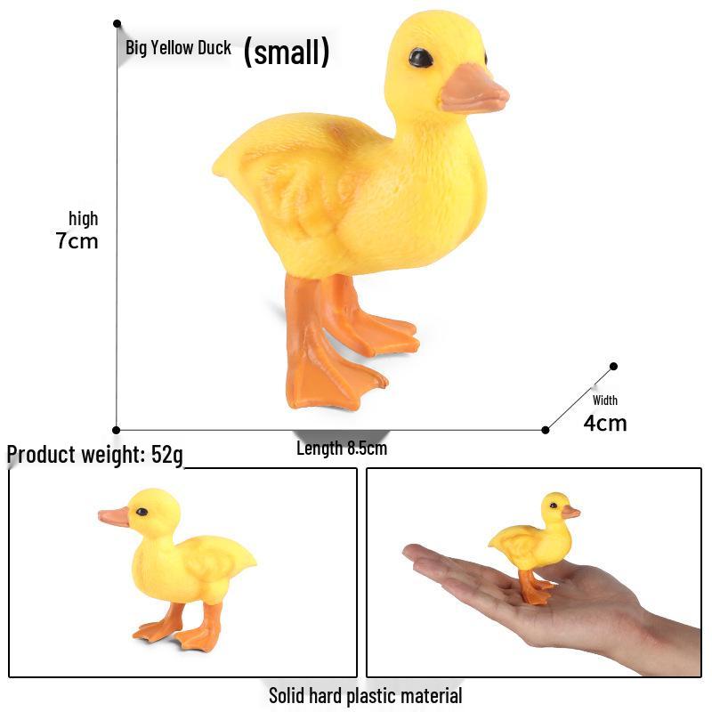 Realistic Farm Animal Models: Big Yellow Duck, Rooster, Turkey, Goose, and Swan