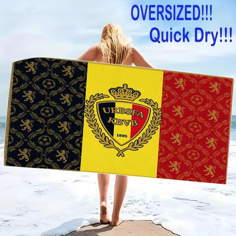 Belgica Print Beach Towel, Large Soft Quick Dry Towel for Beach Camping Swimming