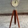 Modern Brown Polished Wooden Tripod Clock Large Analog Display for Home and Office Adjustable Tripod Clock