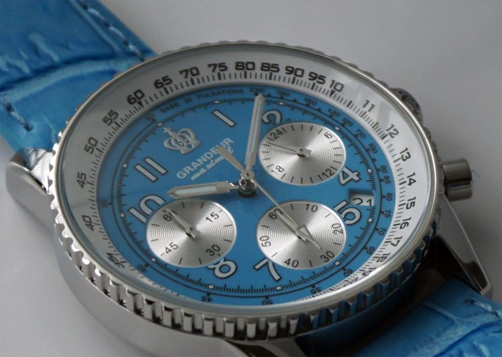 GRANDEUR Watch Japanese Leather JOSC028W5 [Grandeur] Men's Chronograph/Blue