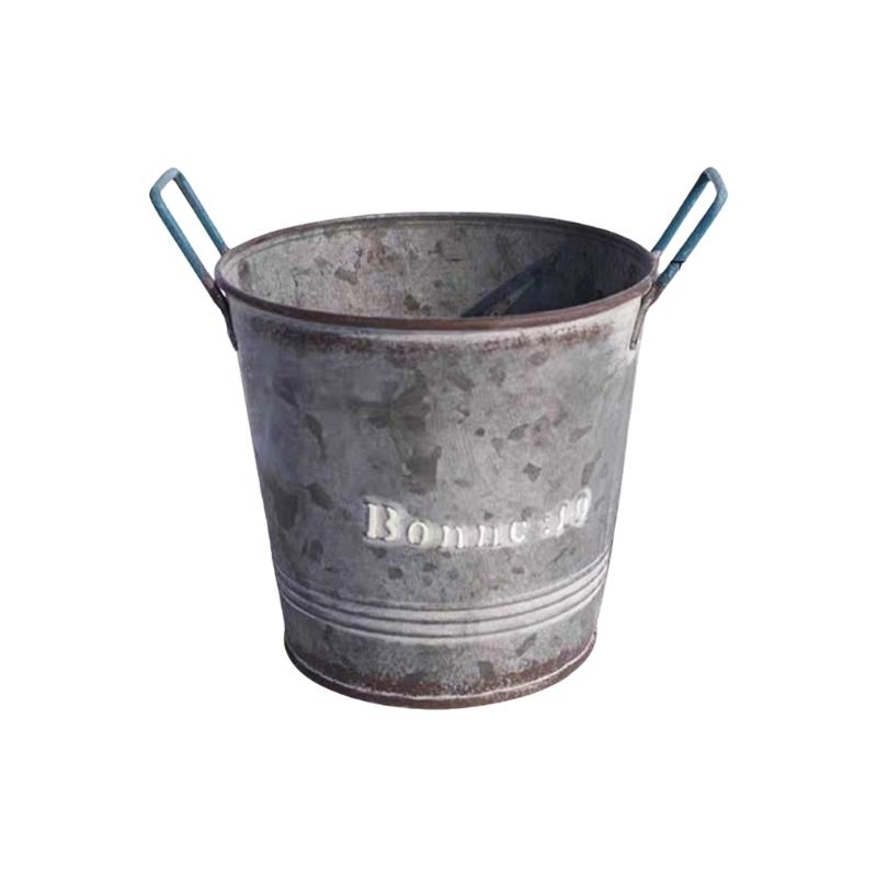 

Vintage Iron Flower Pot Metal Planter Container For Indoor Outdoor Home Decoration Artificial Floral Arrangements Garden