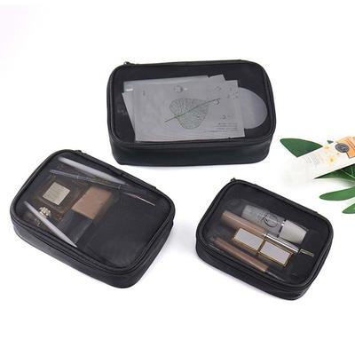 Trousse de toilette de voyage simple et décontractée, pochette de lavage, sac cosmétique en maille de nylon pour femme, étui à maquillage, sac de rangement, rangement pour le bain