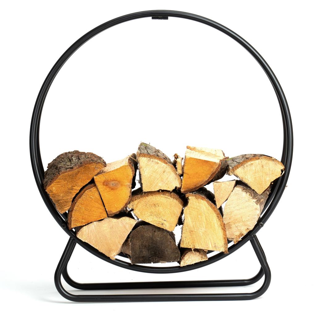 Hobro Black Metal Firewood Rack Wheel