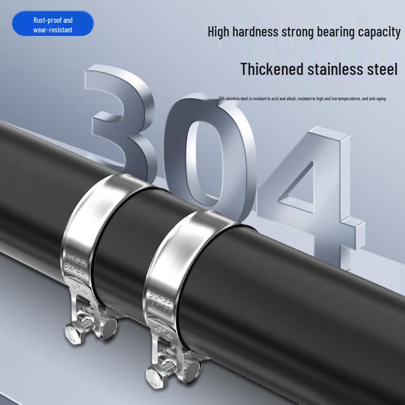 304 Stainless Steel Heavy Duty European Band Clamp for Water Pipe Fixation