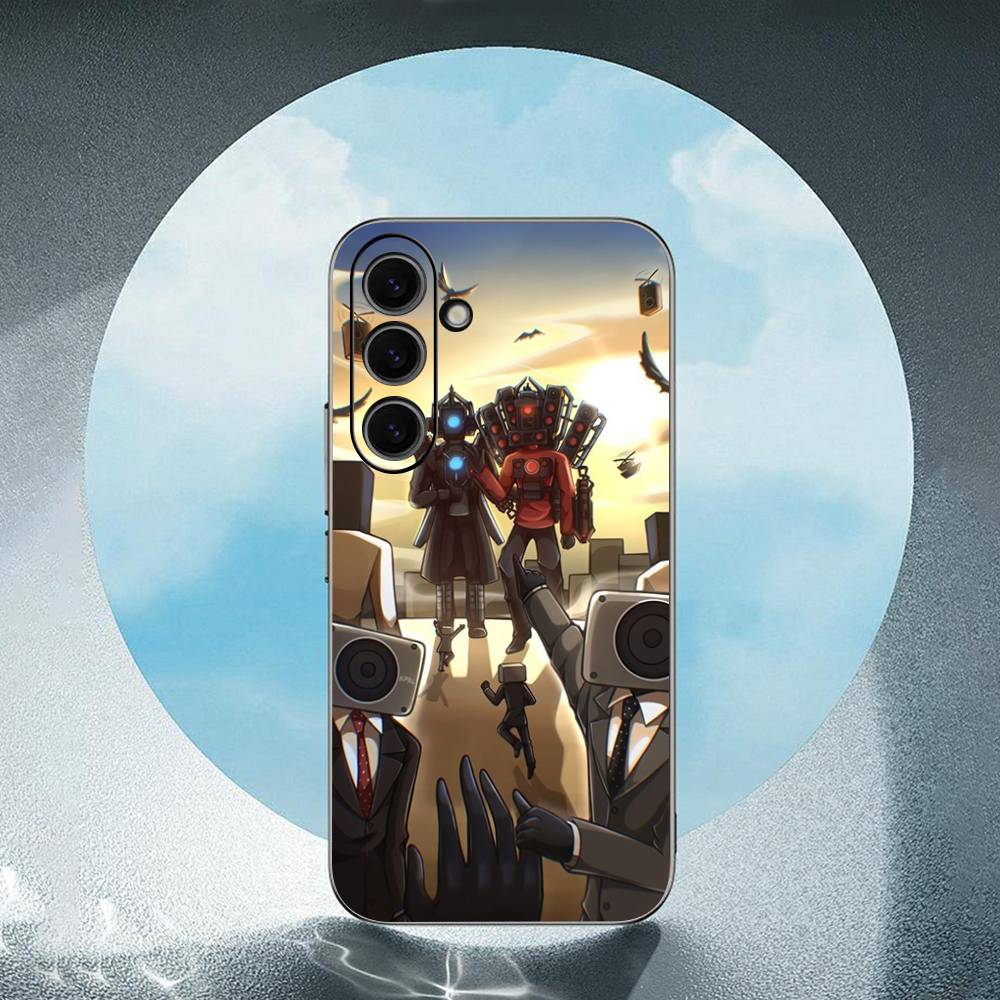 S-Skibidi T-Toilet For Samsung Galaxy S23 S24 S25 Ultra S22 Plus S21 Black Soft Case Waterproof Soft Case