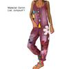 Floral Print Women Jumpsuit Deep Pockets One-piece Long Pants Sleeveless U Neck