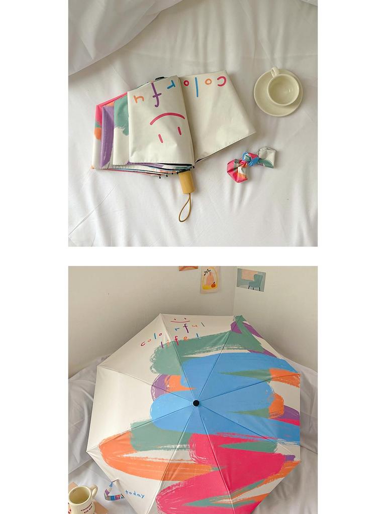 Women's Dual-Use Parasol: Automatic, Sunshade & Rain Umbrella with Black Glue Sunscreen, Foldable, Japanese & Korean Style