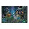 Dreamy Fairy Tale Forest Mushroom House Photography Background Cloth - Children's Birthday Party Decorative Wall Background