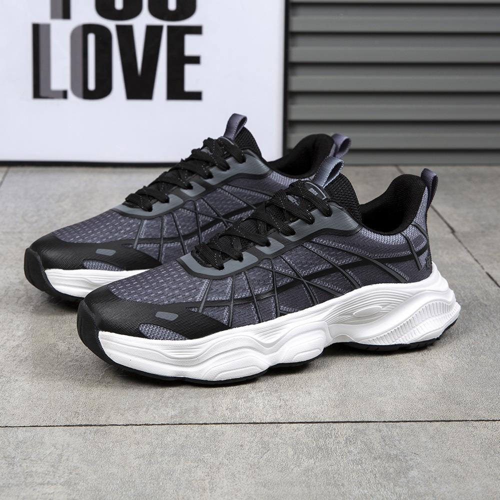 

Men s shoes summer new mesh breathable running sports shoes fashionable low-top lace-up work casual cold sticky dad shoes 40