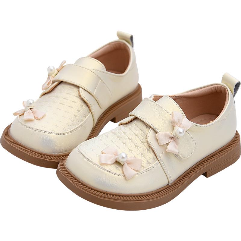 2025 Mädchen Leder Prinzessin Schuhe mit Schleife - Frühling/Herbst Kollektion