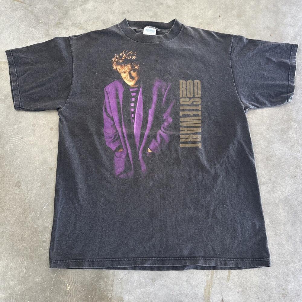 Vintage 1995 Rod Stewart Tour Black Cotton All size S-4XL Shirt XL